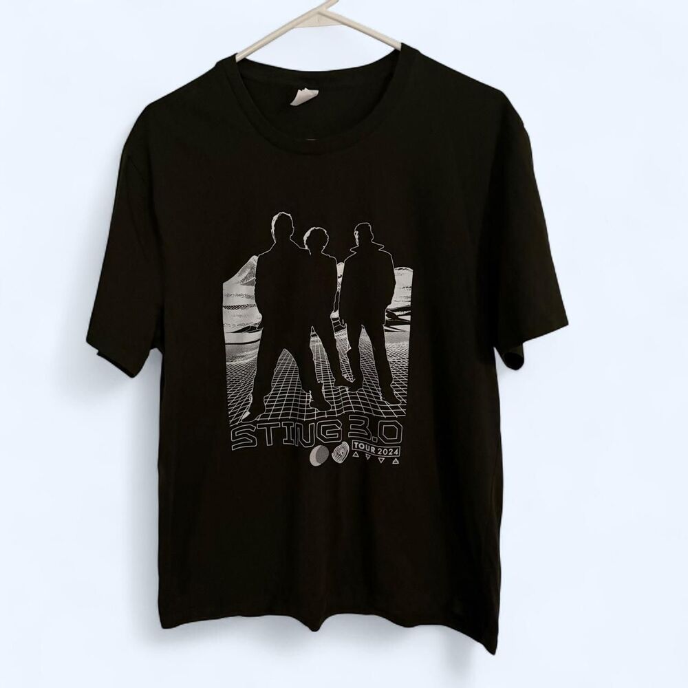 Allmade t-shirt mens L black sting 3.0 world tour graphic concert tee